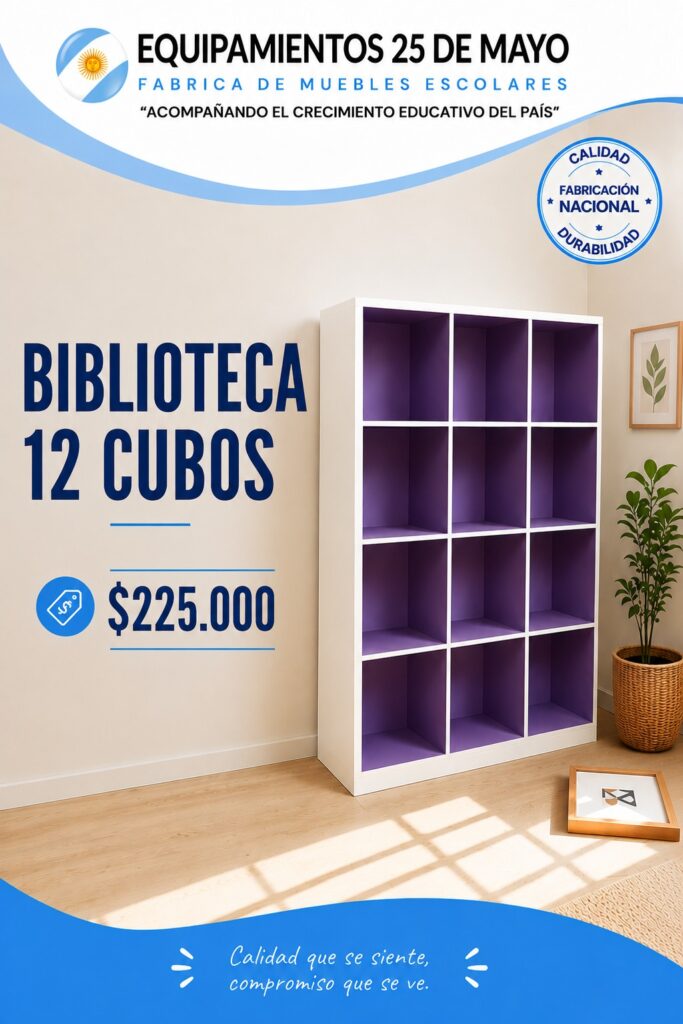 Biblioteca escolar de 12 cubos en oferta a $225.000
