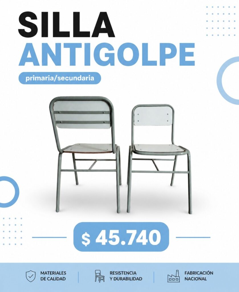 Sillas antivandálicas para primaria y secundaria, $45.740