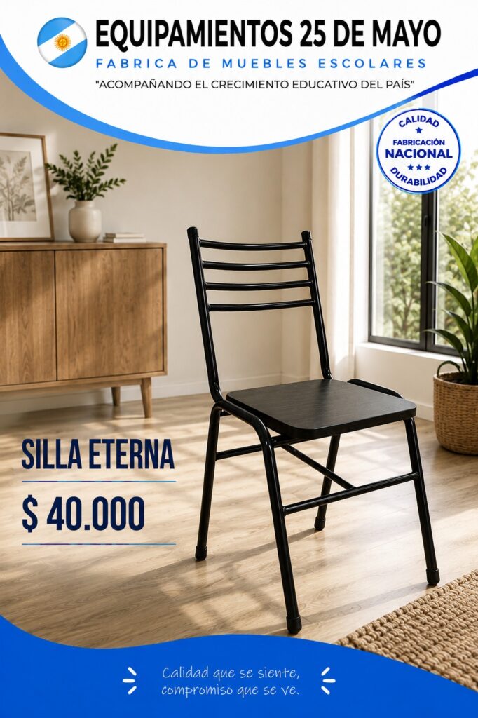 Silla eterna de color negro con precio de $40.000