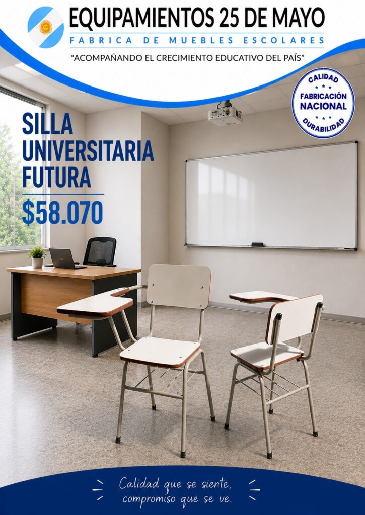 Sillas universitarias futuras en oferta, equipamiento escolar de calidad.